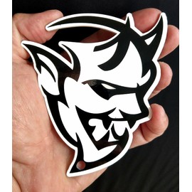 ZIC Motorsports Dodge Challenger Demon Logo Steel Magnet - Black (Magnet - 4" X 3.9")