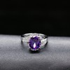 Uloveido Fashion Rhodium Plated Purple Crystal Anniversary Graduation Rings Valentine's