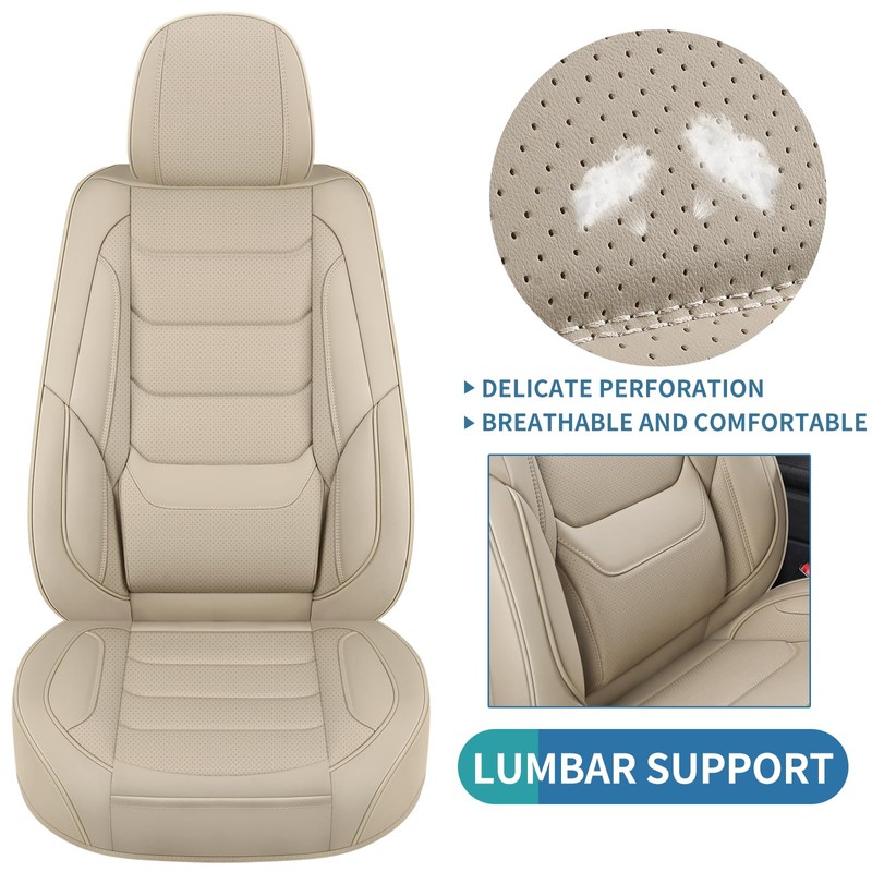 hoozoom Leather Front Car Seat Covers Breathable Seat Covers Waterproof