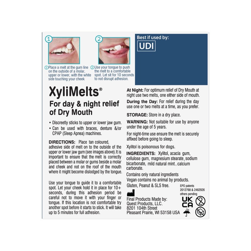 OraCoat XyliMelts Mild Mint for Dry Mouth, 40-Count, 7-40-UK