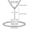 NORBU Stainless Steel Cross Necklace and Bracelet Set for Men,