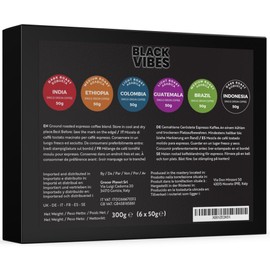 Gourmet Coffee Gift Set - WORLD'S COFFEES | Ground Coffee 300g (6 x 50g) - 6 Finest Single Origin | Hamper Style Gift Idea for Him & Her