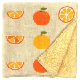 Hamamonyo Washed Towel Handkerchief, Fresh Orange