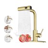 Gold Kitchen Faucets with Pull Down Sprayer,Waterfall Kitchen Sink Faucet,Commercial
