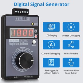 Digital Generator, 0-10V 0-22MA Current Voltage Generator, USB Power Supply Analog Simulator for PLC and Panel Debugging, Device Testing Motors Speed