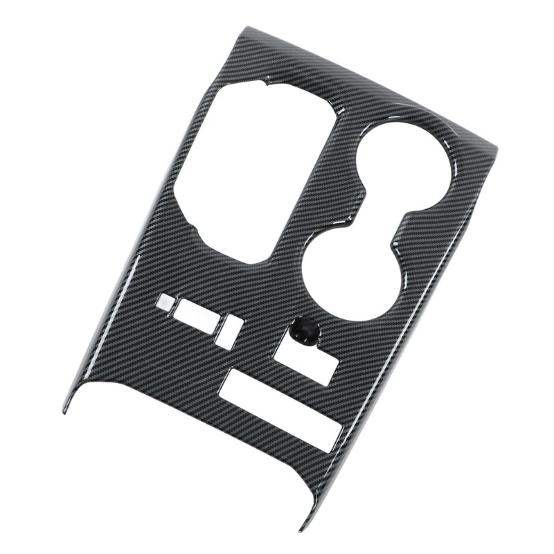 Car Center Console Shift Panel Trim Adhesive Glossy Carbon Fiber