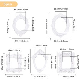 FINGERINSPIRE Vintage-Bilderrahmen aus Kunstharz (5 Größen), oval, quadratisch, Kunstharz, goldfarben, Tischdekoration, 5 Stück