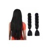 2 Pzs Extensiones De Trenzas Africanas Kanekalon Color 1#-Negro
