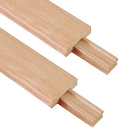 Wax Coated 16 Inches Wood Drawer Slide 2PCS, Classic Traditional Wood Center Guide Track