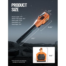 LZLXXLZL Leaf Blower Cordless, 40V 600CFM &180MPH Electric Leaf Blower with 5.0Ah Battery, Fast Charger and Extension Tube for Blowing Leaves Snow for Yard Garden Lawn Care, Orange