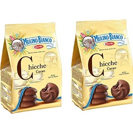 Mulino Bianco: "Chicche" Shortcake filled with cocoa cream - 7.05 Oz (200g) Pack of 2 [ Italian Import ]