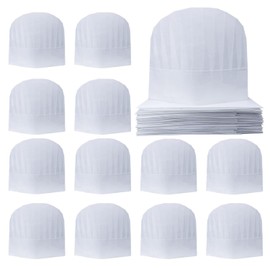 Wanaooya 20Pcs Disposable Paper Chef Hats,8 Inch Kids Chef Hats, White Cooking Chef Toques Caps for Home,Kitchen, Baking, School