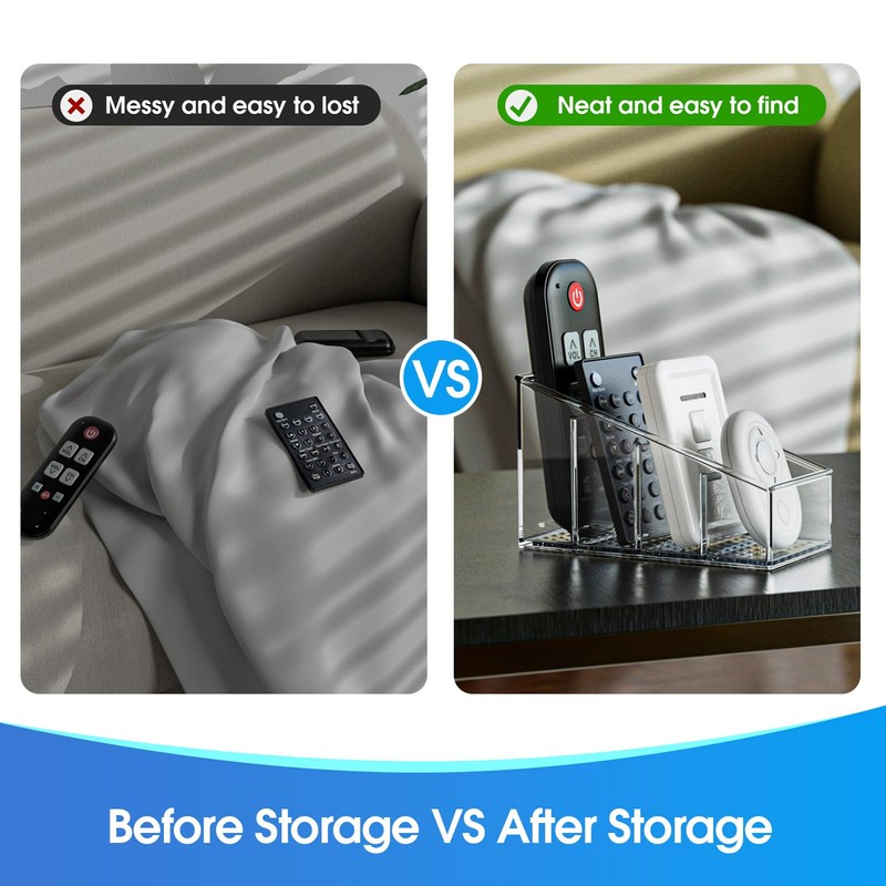 MaxGear Remote Control Holder Clear TV Remote control Storage Organizer