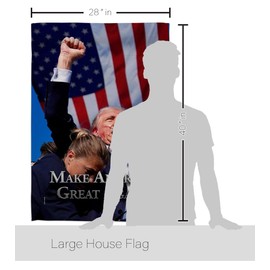 MAGA Trump Rally Flag Wood Dowel Kit Wall Hanging Decor Home Tapestry Poster Election 2024 President 47 Yard Sign Outdoor Patriotic Decoration Make America Great Again Republican Gift Made in USA
