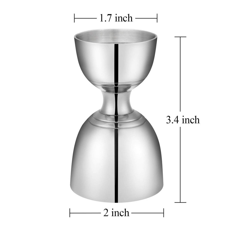 Stainless Steel Jigger shot glass Double Sided Peg Measure (60ml