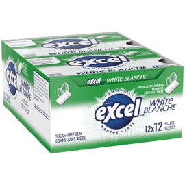 Excel White Sugar-Free Gum, Spearmint, 12 Count
