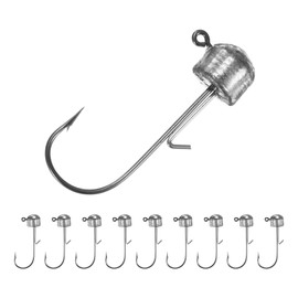 TIXIPEM 1/6 oz Ned Rig Jig Heads [10PCS] - Mushroom Head Shroom Jigs Use for Bass Fishing&Finesse Fishing - [Silver-1.2IN] Jig Heads