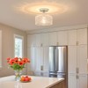 Brushed Nickel Semi Flush Mount Ceiling Light, Antique Ceiling Light