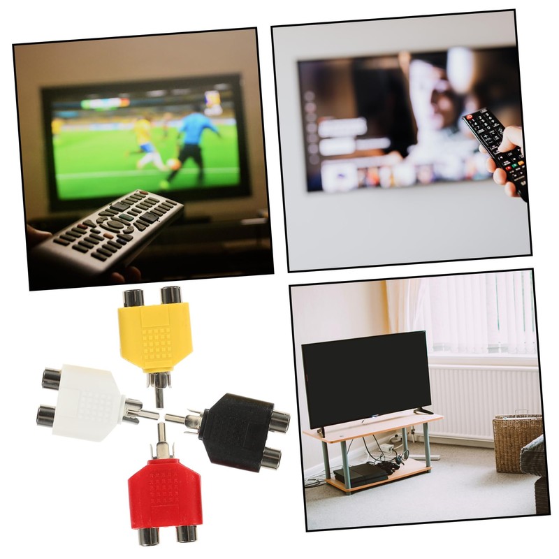 LABRIMP 4pcs Cable Tv Y-Splitter Adapter Subwoofer y Connector Audio