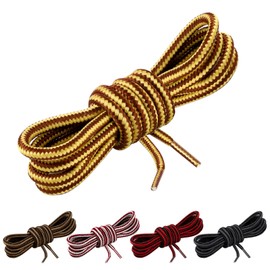 Yafe 5 Pairs Working Boot Laces(150cm/59”), Round Boot Laces for Walking Boots Heavy Duty, Shoelaces for Hiking,Walking, Outdoor Boots, Wear-Resistant and Sturdy Boot Laces 0.4cm/0.16'' in Diameter