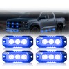 Nrgedzam 4PCS Blue Lights for Firefighters, Blue Emergency Lights, LED
