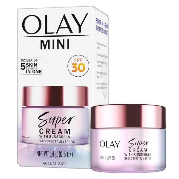 Olay Super Cream with Sunscreen SPF 30, Trial Size, Lightweight