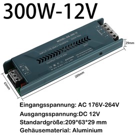 JOYELEC 300W 12V 25A LED Transformer Driver Power Supply Slim LED Switching Power Supply for Home Technology Input Driver Transformer AC230V to DC12V Output Suitable for Low Voltage Light Strips