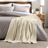 Bare Home Oyster Waffle Blanket, Throw Size 44Wx66L, 100% Cotton,