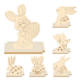 UgyDuky Easter Tabletop Decoration Easter Table Decor Centerpieces Signs Wooden Happy Easter Table Decoration for Home Office Farmhouse Easter Table Decoration (DIY)