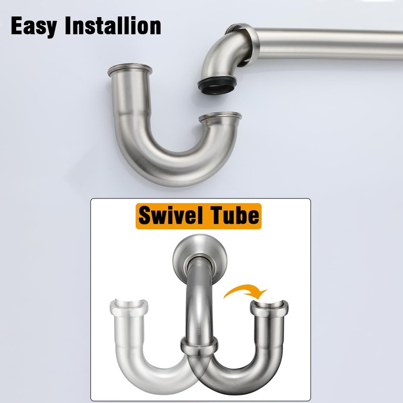 RANDOM Brass P Trap Bathroom Sink U-Shape 1-1/4 inch Sink