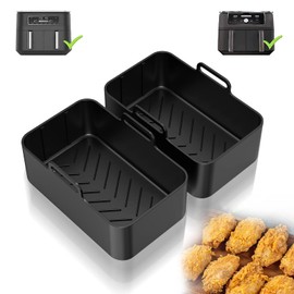 Zubehör Air Fryer, für Ninja Foodi AF400EU AF300EU 9,5 l, 2 Pakete Airfryer, Topf für Fritteuse für Instant Pot Dual Luftfritteuse, 2 Stück Silikonform Air Fryer Zubehör