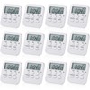 Weewooday 12 Pcs Digital Kitchen Timer - Count Up/Down Large
