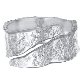 Kuzzoi Men's Ring in Textured Used Design, Band Ring Solid (12 mm) Wide in 925 Sterling Silver, Hammered Silver Ring, Ring for Men, Biker Ring, Ring Size 60 - 66, 0612382721, Stainless Steel Sterling