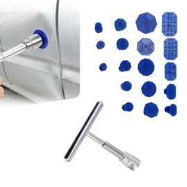GRANDI Dent Puller Kit for Car, T-shape Handle Lifter with Multi-specification Suction Cups, Damage-free Paint Dent Disappears Repair Tool, Universal for Most Cars Accessories (Blue & Silver)