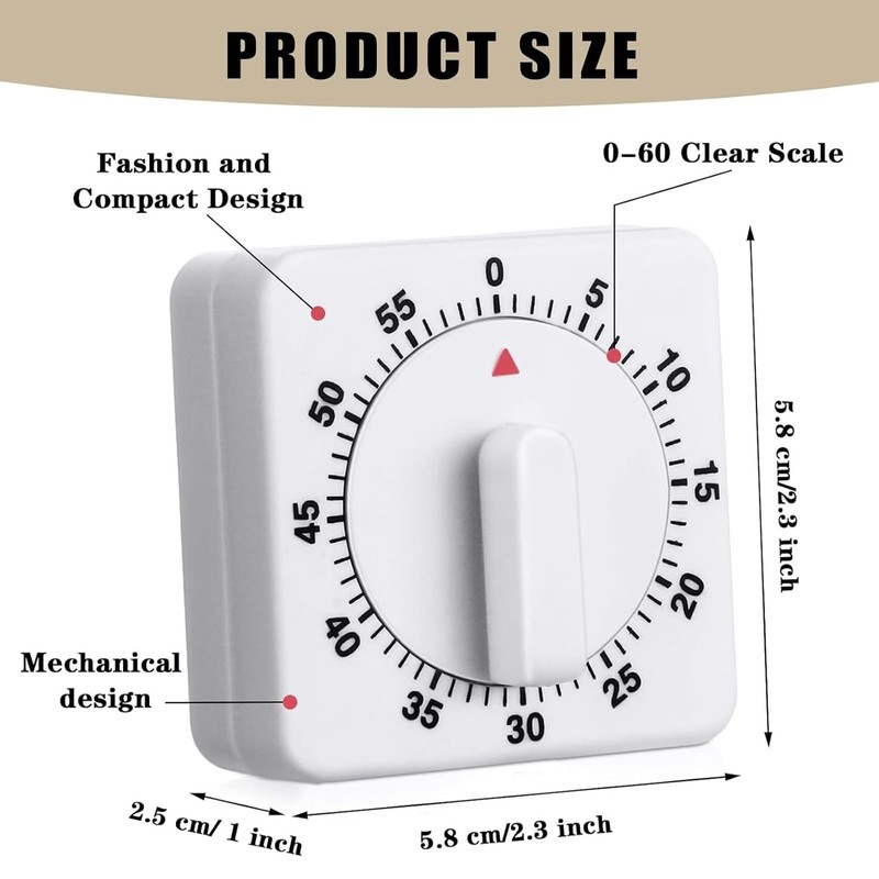 ElevaPulse Pack of 2 Mechanical Egg Timer, Kitchen Timer, Kitchen