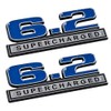 6.2 Liter Supercharged Emblems in Blue and Chrome - Pair