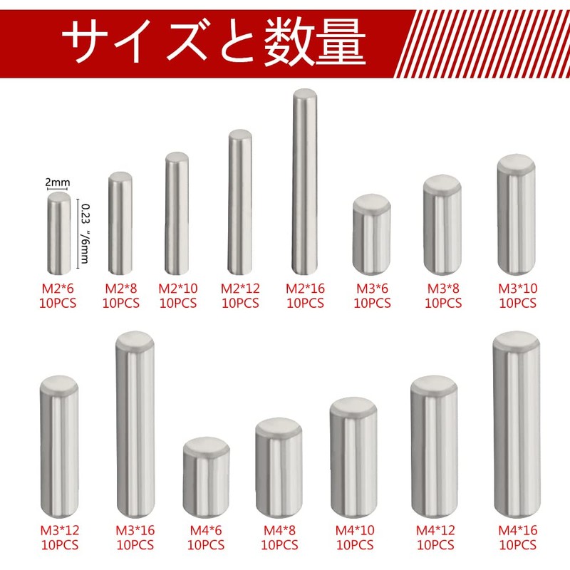 WMYCONGCONG 150pcs Knock Pin Roll Pin M2-M4 15 Size Shelf