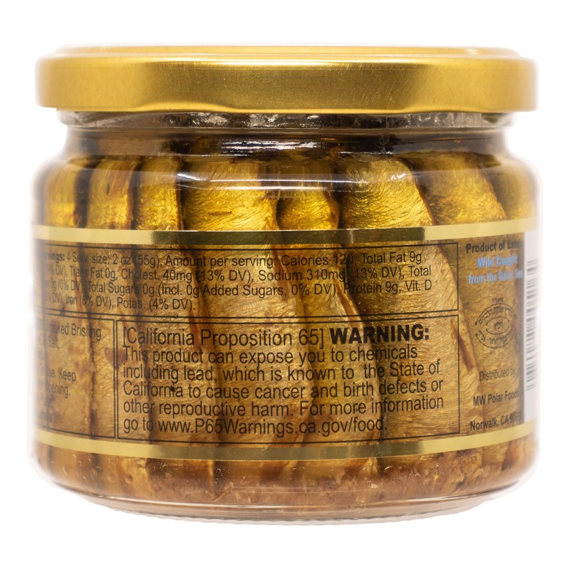 MW Polar Naturally Alder Wood Smoked Brisling Sardines in Olive