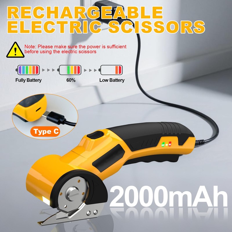 Cordless Electric Scissors - 4V Mini Electric Box Cutter, Carpet