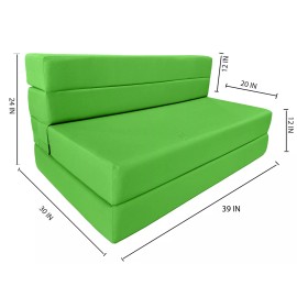 Danfuton Lounger Folding Foam Mattress, Convertible Sleeper Sofa Bed 6 x 39 x 80 Lime