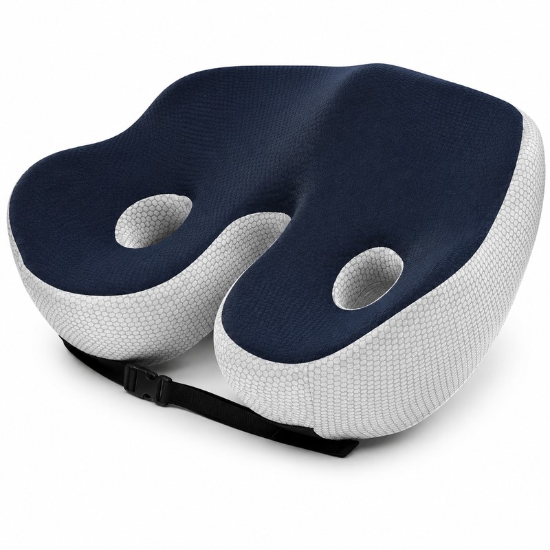 Ergonomic Memory Foam Seat Cushion with Adjustable Width & Dual