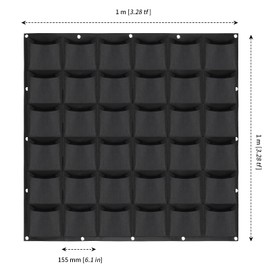 MANCHAP 36 Pockets Vertical Garden Wall Planter, Hanging Wall Planter Pockets, Vertical Hanging Wall Planter for Flower Vegetable Indoor and Outdoor, Black