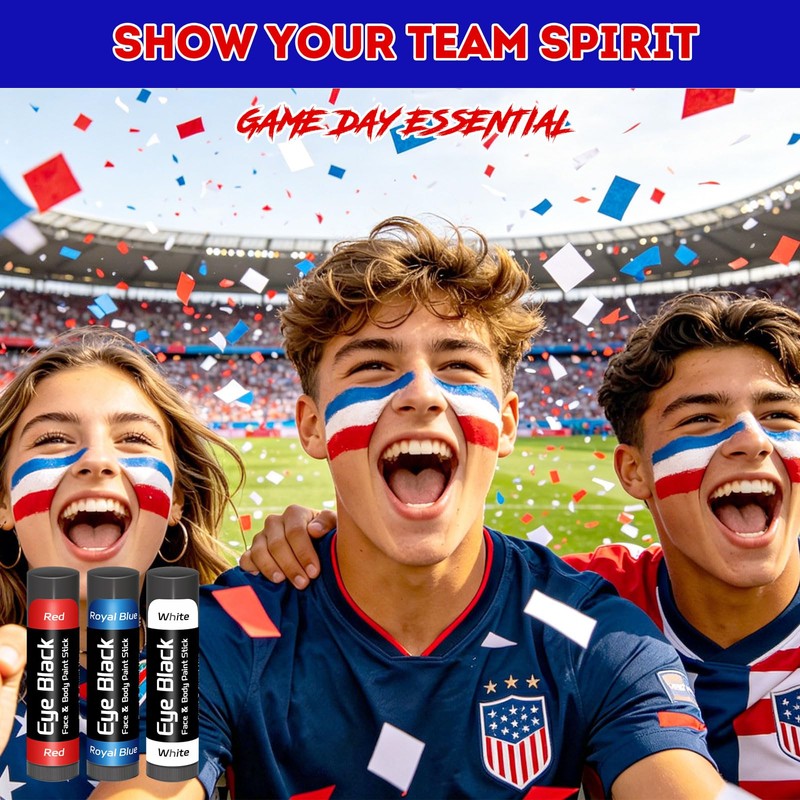 14 Pack Red White Blue Eye Black for Football, Baseball