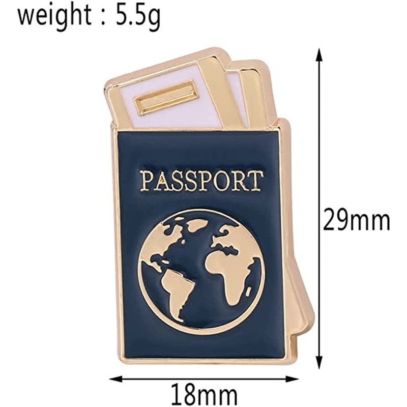 Travel Passport Jewelry Enamel Pin Brooch Pin Metal Badges Brooches