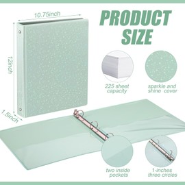 ReliThick Durable Holographic 3 Ring Binder with 2 Pockets 1 Inch Round Rings Customizable View Cover Multicolor Durable Hardcover Binders Loose Leaf Binder for Letter for Office Supplies