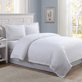 Levinsohn Luxury Hotel Tailored Bed Skirt - Baratta Stitched Hem, White, Queen