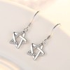Star Drop Earrings for Girl, Silver Dangle Earrings with Cubic