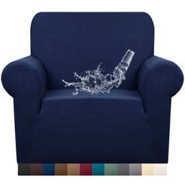 Granbest Premium Waterproof Sofa Cover High Stretch Couch Slipcover Super Soft Fabric Couch Cover (Navy Blue, Chair,small)