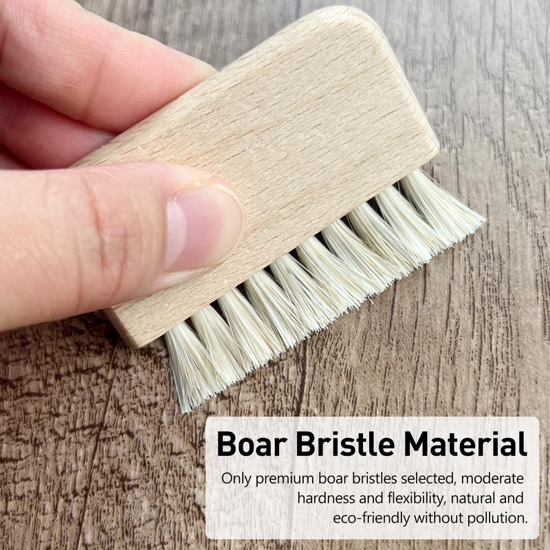 Natural Beech Wood Nail Brush Non-Slip Hand and Toenail Cleaning