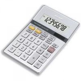 Sharp Silver 8-Digit Semi-Desktop Calculator EL-330ERB